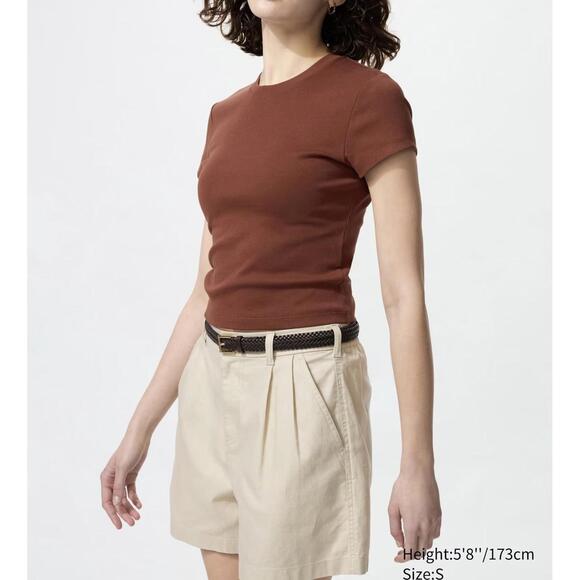 Uniqlo Cotton Short Sleeve Mini T-Shirt Dark Orange NWT Small - Picture 1 of 5